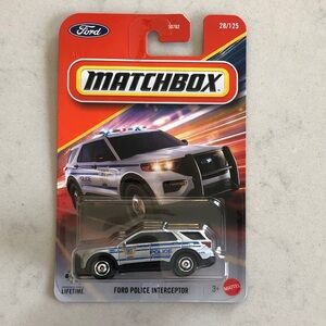 Mattel Matchbox Ford Police Interceptor - White and Blue
